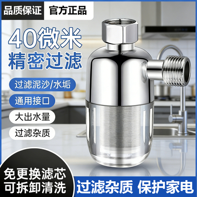 电热水器过滤器进水口前置通用净水器滤芯阻垢家用除杂质不锈钢