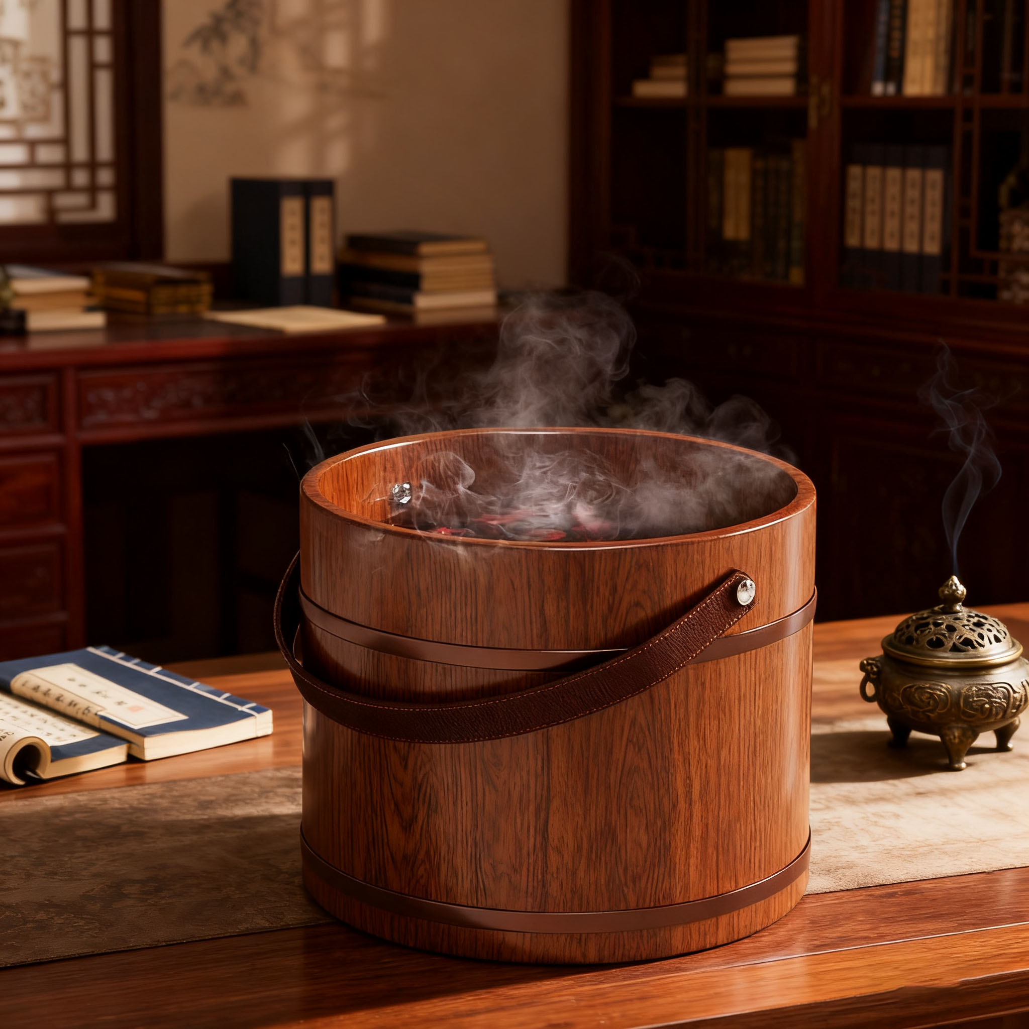 2025新款中医泡脚桶木桶孕妇女士养生足浴盆实木木盆加厚保温双人