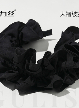 黑色褶皱压发箍女2025新款高级感洋气时尚宽边头箍高颅顶遮白发捆