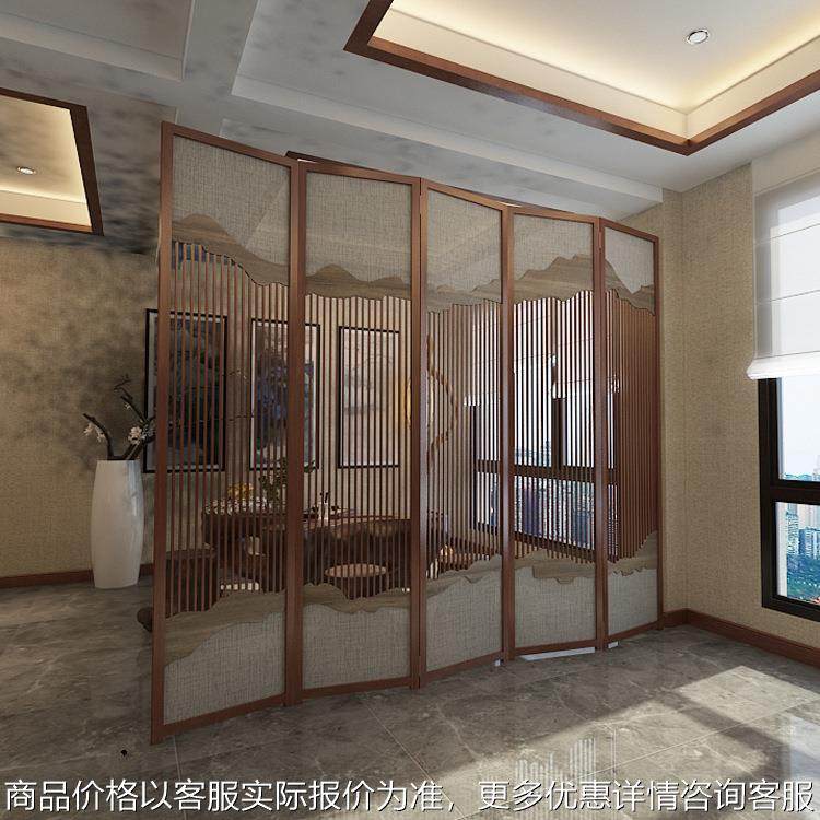 新中式实木移动屏风隔断客厅办公室镂空酒店玄关遮挡折屏屏风,基础建材,屏风,淘宝优惠券,粉丝福利购,淘宝优惠卷