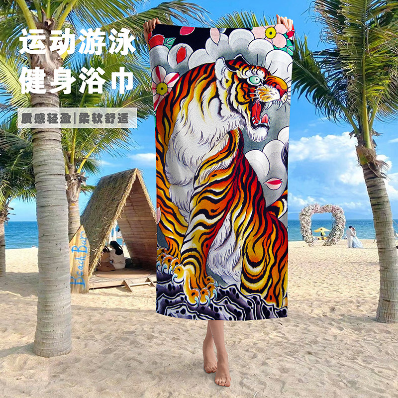 海边游泳沙滩巾浴巾裹巾运动擦汗大毛巾便携健身吸汗吸水速干毛巾
