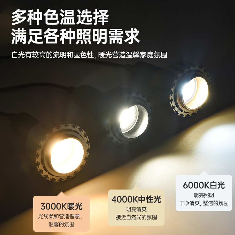 LED餐饮调焦射灯大瓦数照明高亮聚光灯E27螺口圆桌打光220V暖黄光