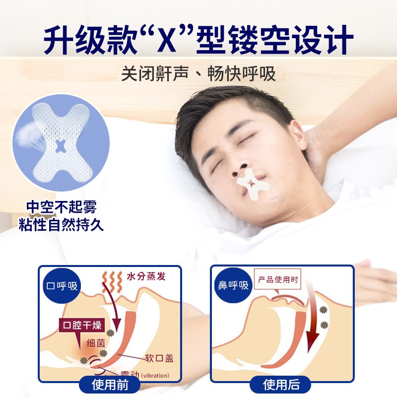 迪舒防打呼噜神器口呼吸闭口贴止鼾神器打呼噜止鼾器男女士睡觉