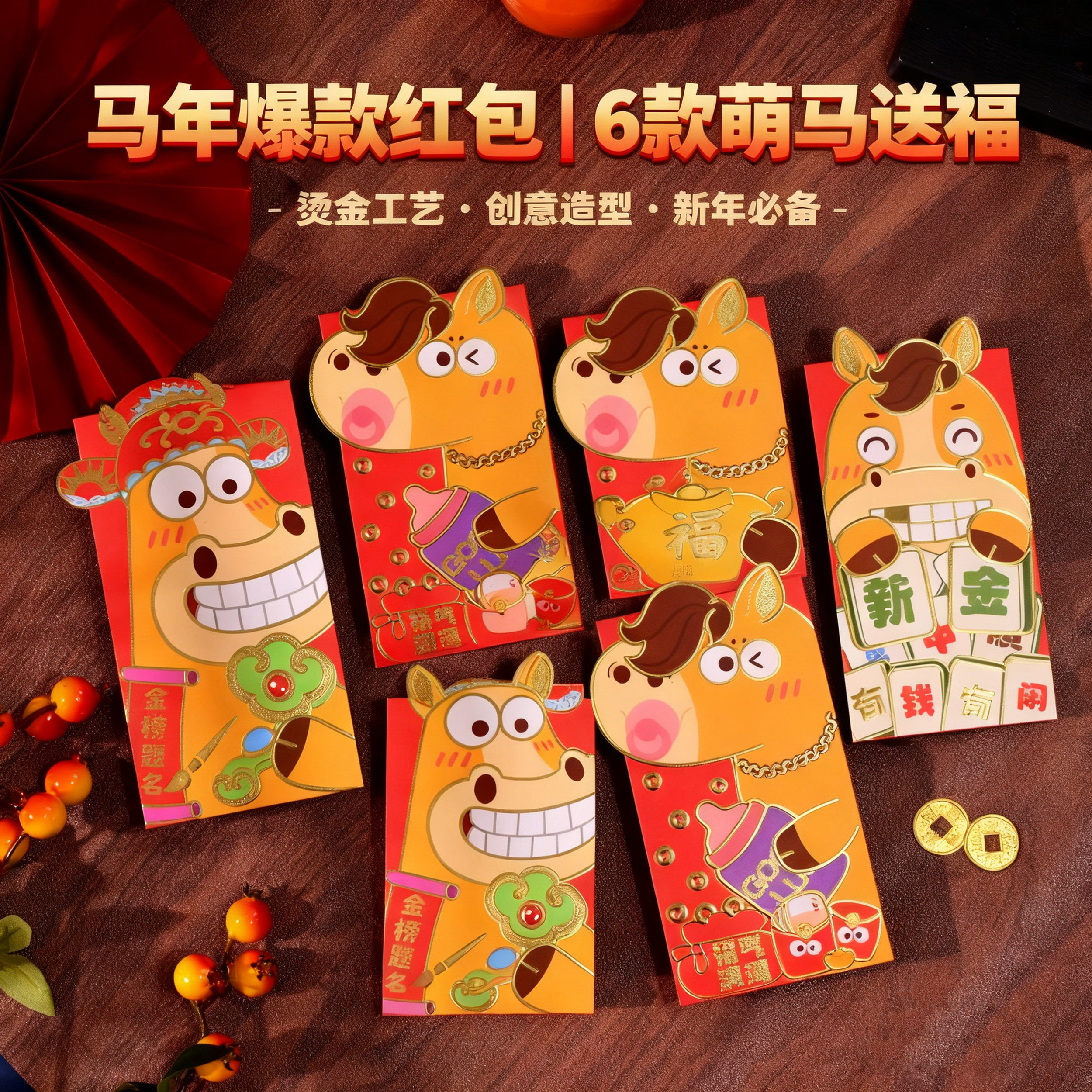 新款红包潮汕新年利是封马年创意结婚怀旧红包压岁钱年代感喜庆潮