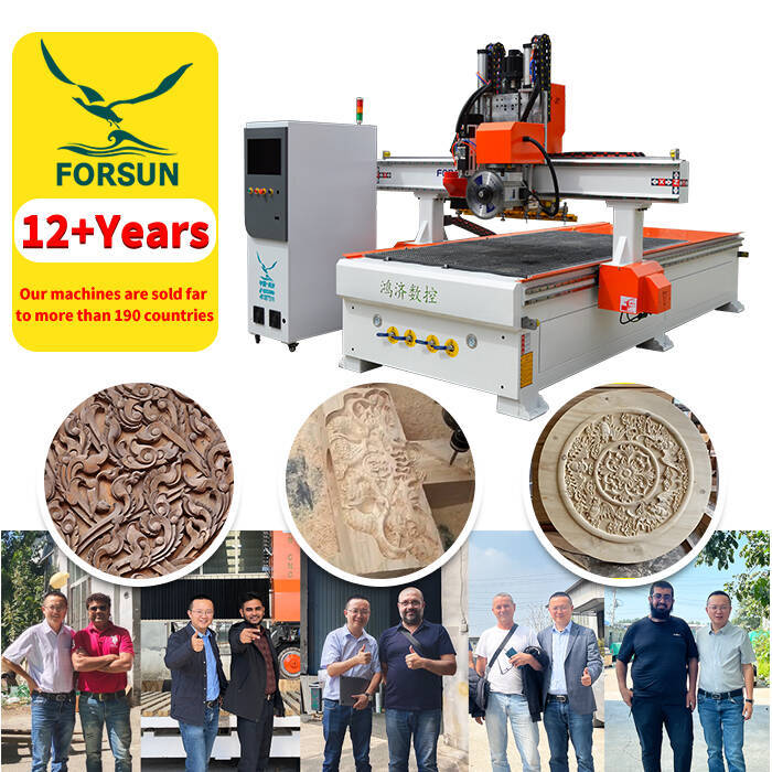 鸿济数控全自动木工雕刻机木材板式家具木门橱柜门旋转锯片开料机