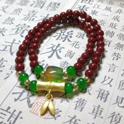 精选-卡0.6多圈-复古竹报平安手串-S1291