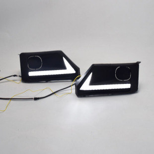 流光双色日间行车灯前雾灯改装 适用于19 2020年丰田RAV4探险版