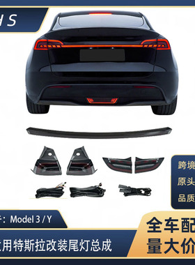 适用于特斯拉MODEL3/Y 改装尾灯星链贯穿尾灯鹰眼LED流光转向尾灯