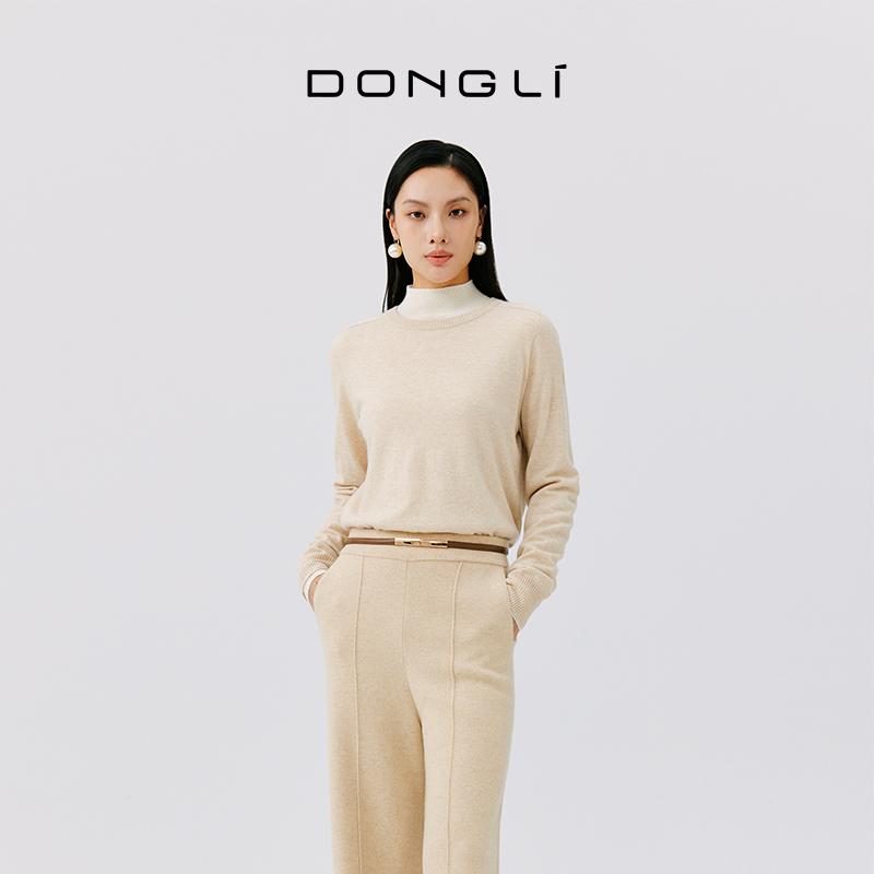 东黎小山羊绒一线成衣圆领羊绒衫