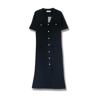 针织小香风气质连衣裙2055 山羊绒桑蚕丝女士春夏季 东黎 丝绒款