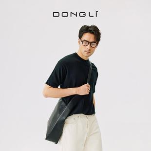 东黎 100纯小山羊绒 男士春夏季百搭基础款短袖T恤薄款圆领套头衫