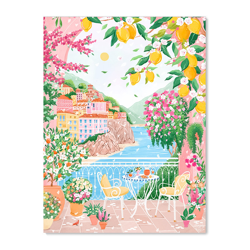 【特惠捡漏】Simply Katy多巴胺粉色建筑四季风景画艺术装饰画芯,家居饰品,版画,淘宝优惠券,粉丝福利购,淘宝优惠卷