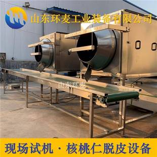 头路二路核桃去皮机琥珀核桃仁脱衣设备环麦提供全套核桃设备