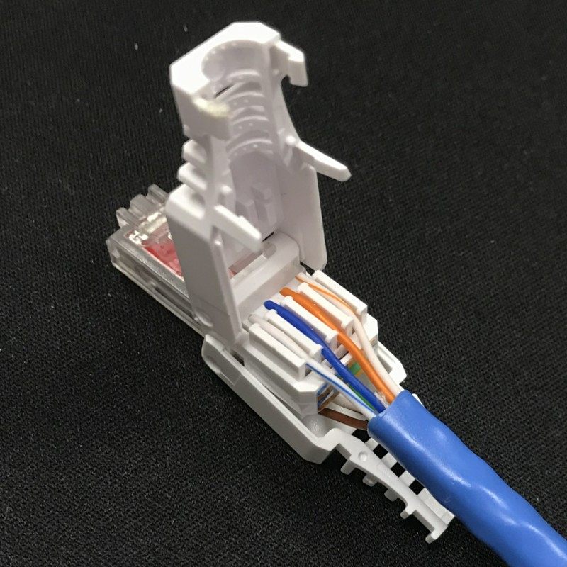 免压水晶头超五类免工具压接网线头屏蔽家用六类免钳免打快速接头