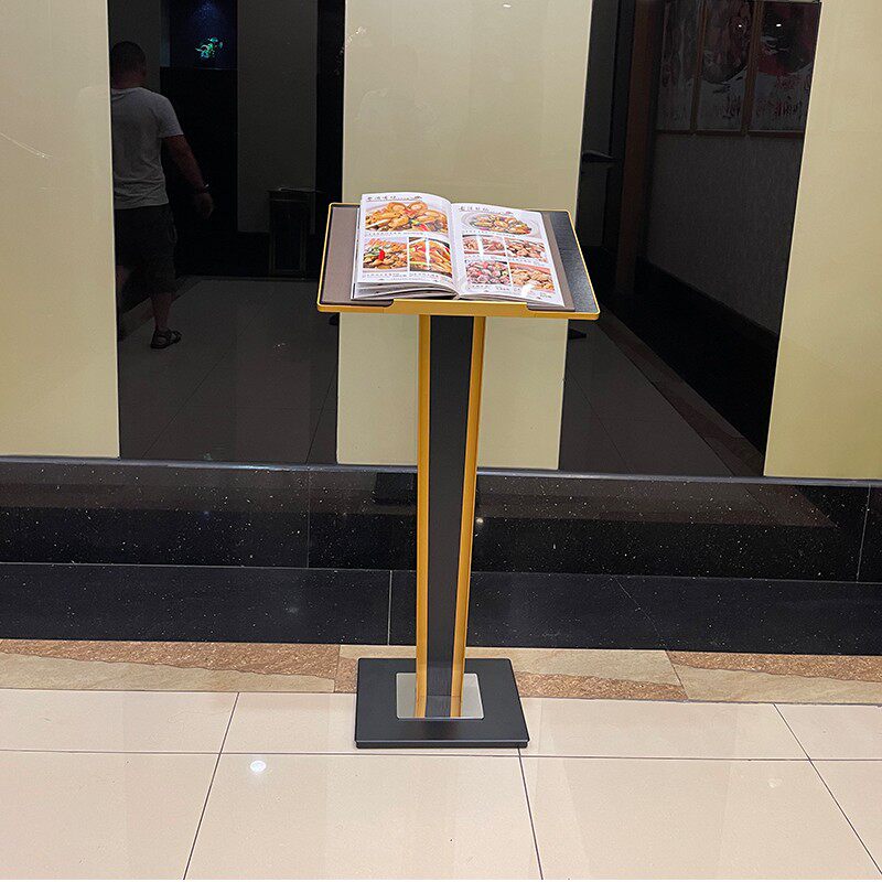 菜单展示架商场菜牌菜谱架翻页立式售楼部合同公示架餐厅门口日式