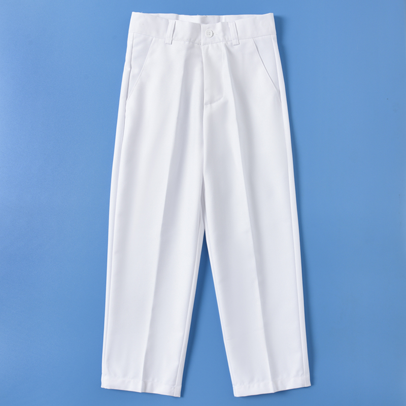 男童白色西裤礼服免烫英伦风背带裤儿童合唱服表演小西裤西装裤子