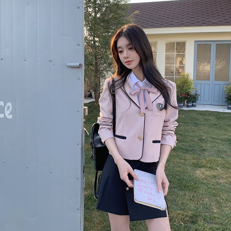 东京岁时记jk制服套装学院风西装外套女2025春季校供感短款西服女