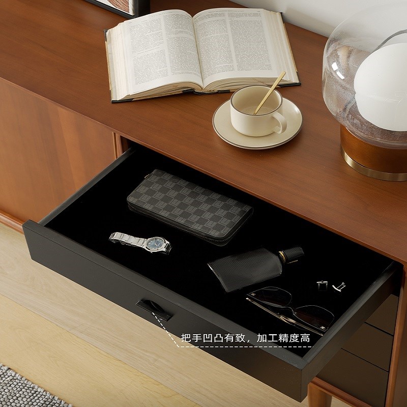 中古风黄杨木实木餐边柜北欧茶水柜酒柜靠墙客厅复古储物收纳柜