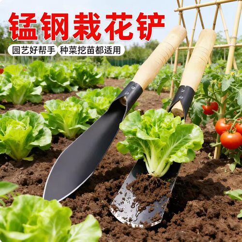种花菜小铲子挖野菜锰钢户外挖土神器工具园艺家用种菜专用铲赶海
