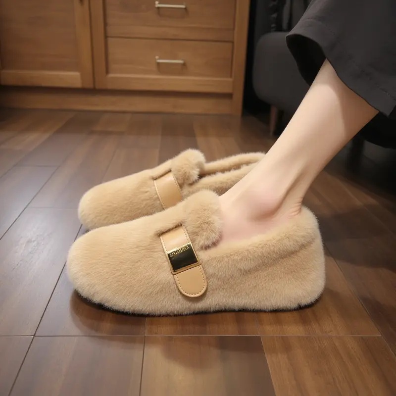 水貂绒毛毛鞋女冬季外穿一脚蹬