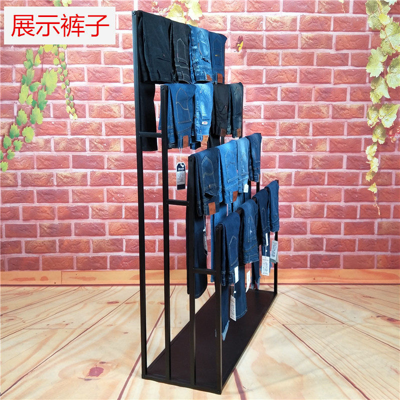 男女裤子展示架服装店定制陈列架落地式牛仔裤布料样品多功能货架