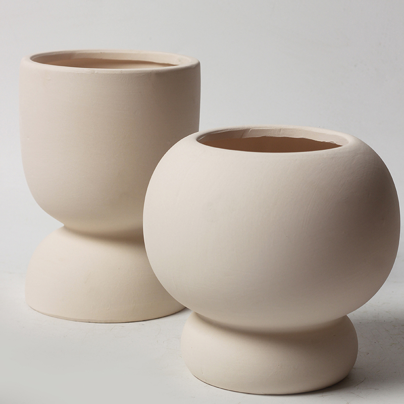 素烧圆球花盆吸水控根绿植多肉兰花水仙盆栽diy透气陶瓷花盆网红