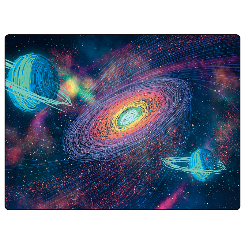 梵高星空地垫宇宙宇航员地毯客厅书房儿童房卧室床边梦幻动漫地垫