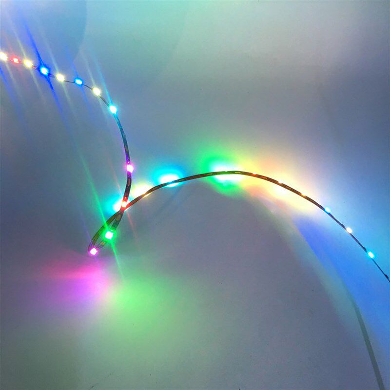 超细超窄LED灯带0805自闪七彩变色跑马模型玩具氛围彩灯可裁剪条