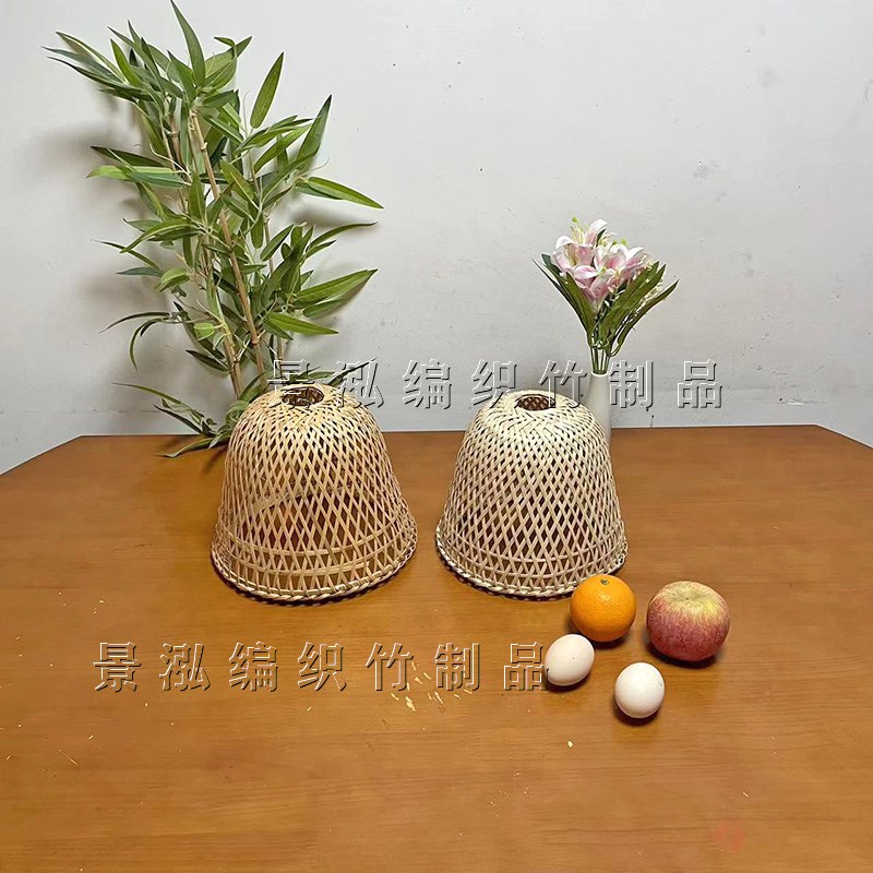 竹编灯罩精品纯手工编织竹灯笼吊灯田园中式复古风格禅意竹艺灯具