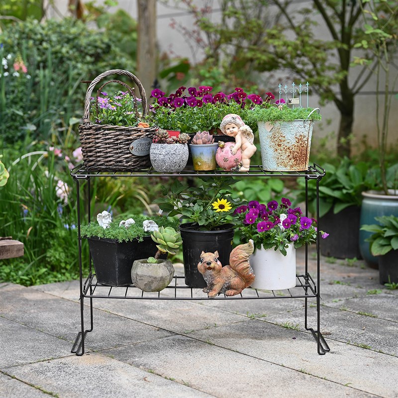 简易铁艺阳台置物架花盆架花架鞋架书架收纳多肉盆栽摆放花园储物