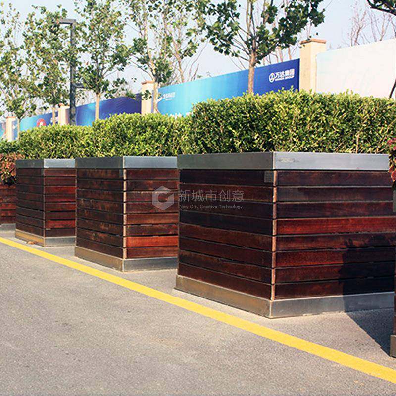 钢木花箱不锈钢包边花盆房地产小区公园园林景区户外花箱花钵,家庭/个人清洁工具,垃圾桶,淘宝优惠券,粉丝福利购,淘宝优惠卷