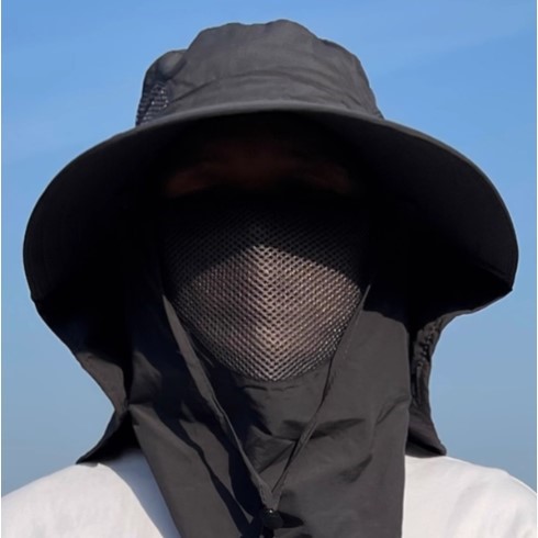 带风扇大檐渔夫帽男款夏季防晒遮脸带面罩户外登山钓鱼帽钓鱼帽子