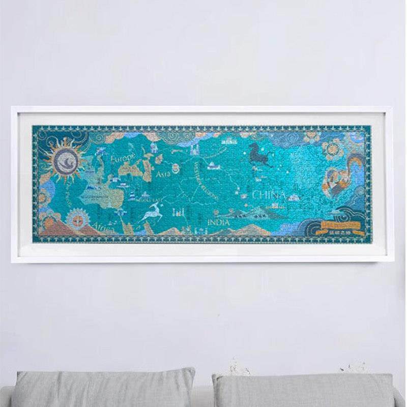 丝绸之路拼图框90*30挂墙1000片简约现代实木相框细长裱专用画框,家居饰品,相框/画框,淘宝优惠券,粉丝福利购,淘宝优惠卷