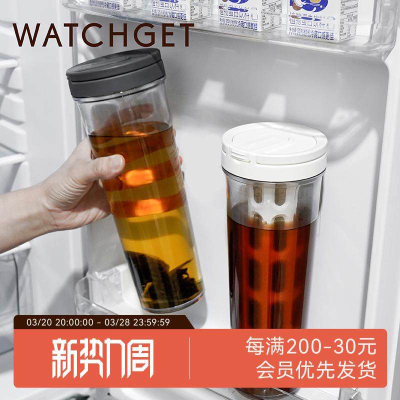 WATCHGET 咖啡冷萃瓶 家用咖啡冷泡瓶密封塑料冷萃茶瓶可拆卸滤网