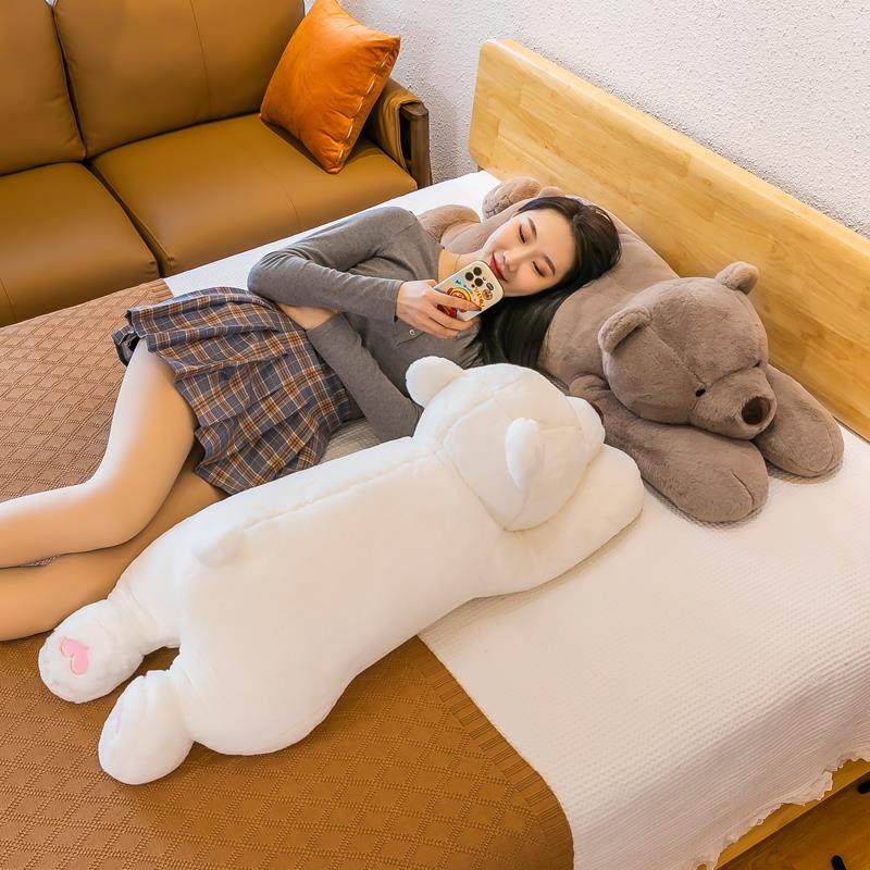 抱枕长条枕床头孕妇夹腿双人可爱床上靠枕棕色熊熊大号男生抱抱熊