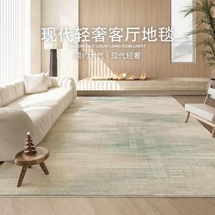 简约高级感轻奢奶油家用卧室床边绿色可擦地垫 地毯客厅2025新款