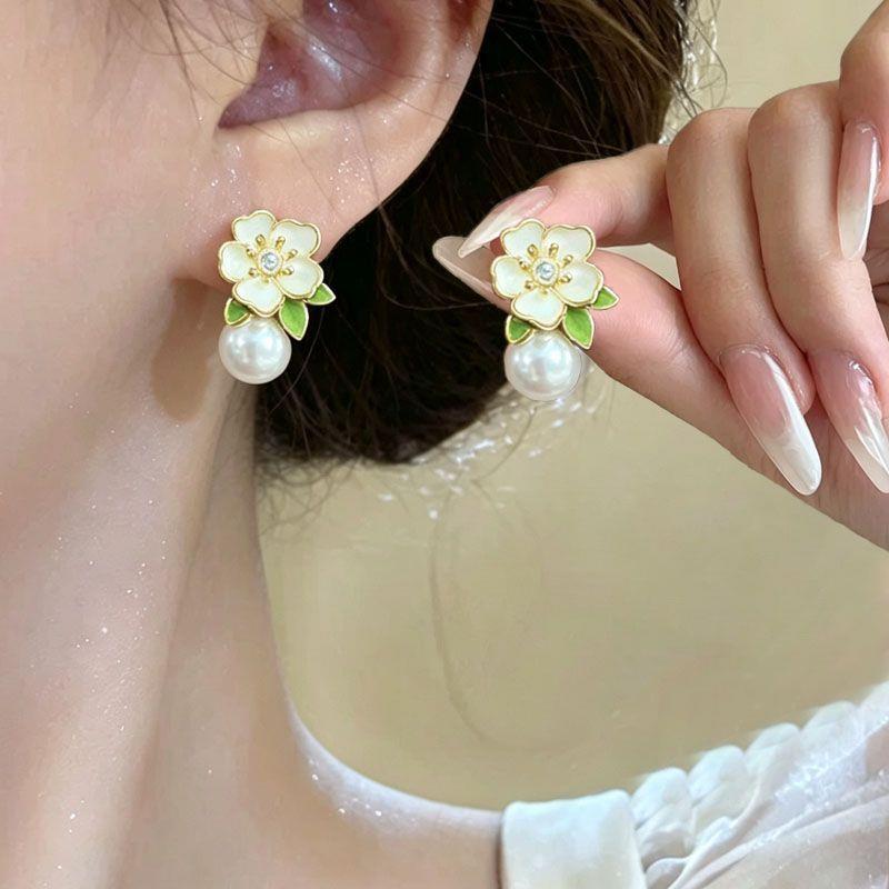 夏季甜美小清新花朵珠吊耳坠
