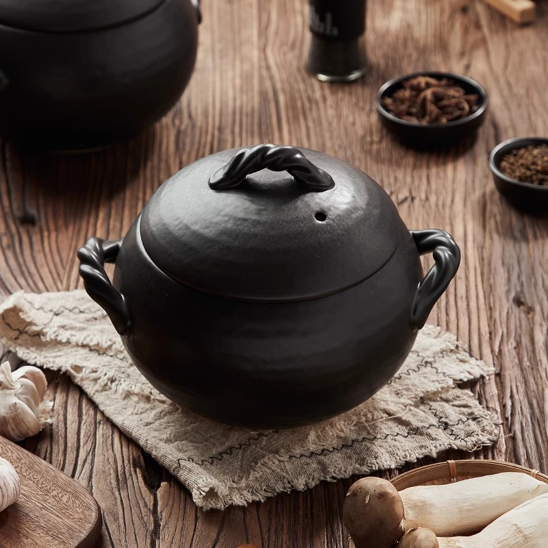 日式土锅砂锅家用炖汤煮粥耐高温干烧不裂汤锅燃气灶专用陶瓷炖锅