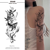 鲸鱼 暗黑海洋治愈持久逼真手臂不掉色防水不反光 草本纹身贴女款