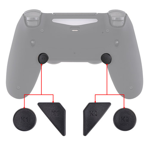 eXtremeRate易极改 PS4 Dawn系列背键刀片圆形替换按键4小件适用DS4手柄DIY精英手柄改装背键FPS