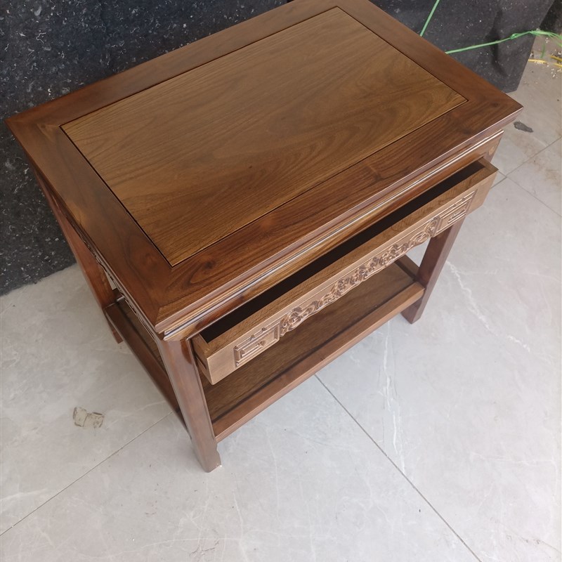 老榆木边几带抽屉实木条几中式客厅简约茶桌原木花架鱼缸盆景桌子