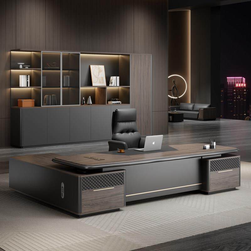 老板办公桌轻奢高级感办公室经理桌椅组合简约现代总裁大班台家俱