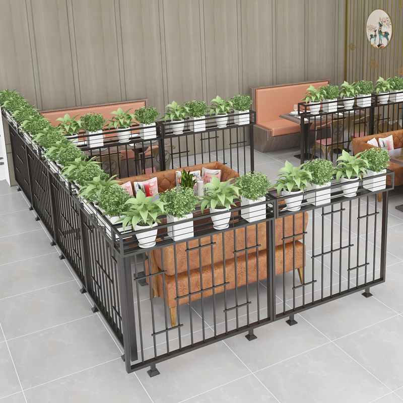 铁艺屏风花架餐厅半截过道甜品火锅卡座饭店奶茶护栏绿植装饰隔断