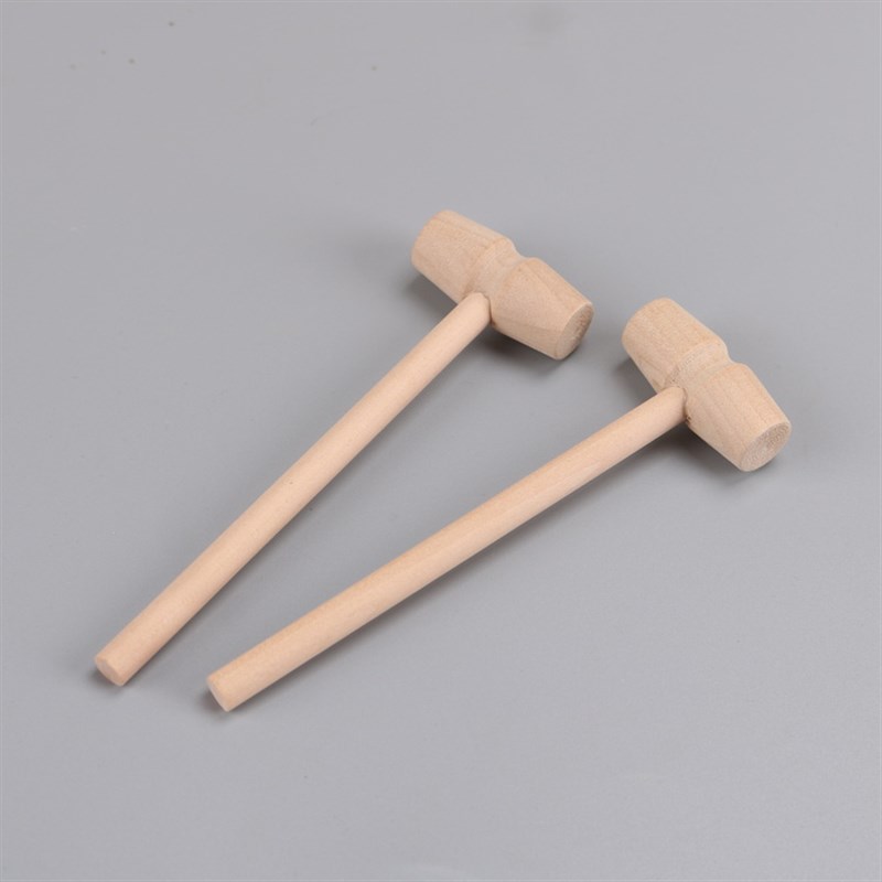 迷你小木锤子 敲星球蛋糕小木槌 儿童抓周玩具平头小木棰实木锤子