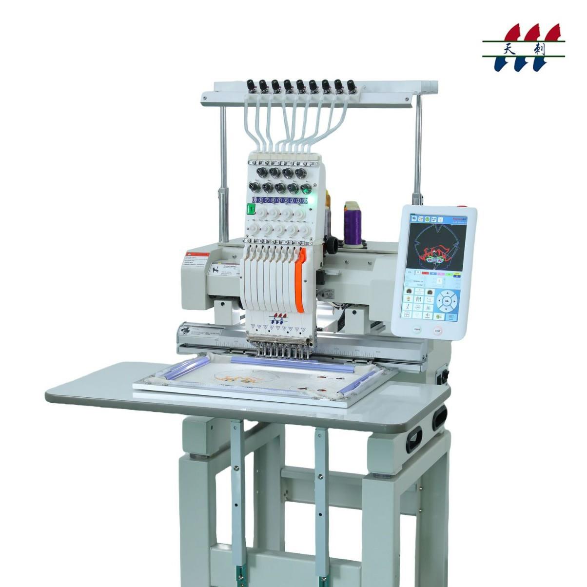 TC901-P商用单头9针平绣刺绣机-电脑绣花机天刺厂家直销20*36CM