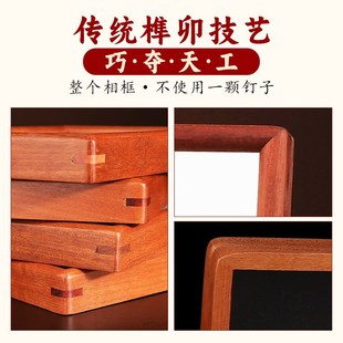 和合2仙二圣画像中式挂画夫妻婚房婚礼卧室装饰摆件实木相框摆台