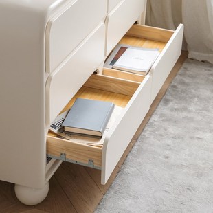 七里屋/轻法式奶油风床尾斗柜梳妆台一体卧室现代简约轻奢化妆桌