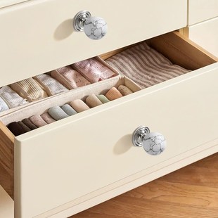 法式银色轻奢黄铜拉手中古风衣橱柜门抽屉家具单孔白松石圆球把手