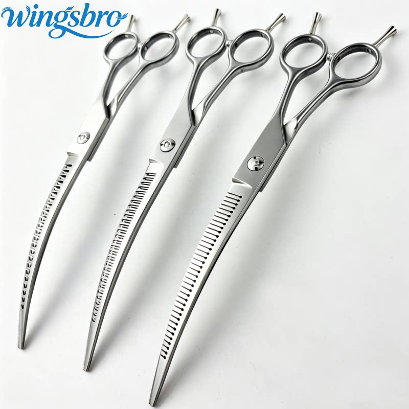 wingsbro7宠物美容剪刀弯鱼骨弯自然魔术剪系列狗狗修毛神器图片
