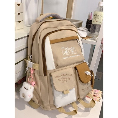 Letopo乐同多口袋大容量书包初中女生减负五六年级双肩包女大童可